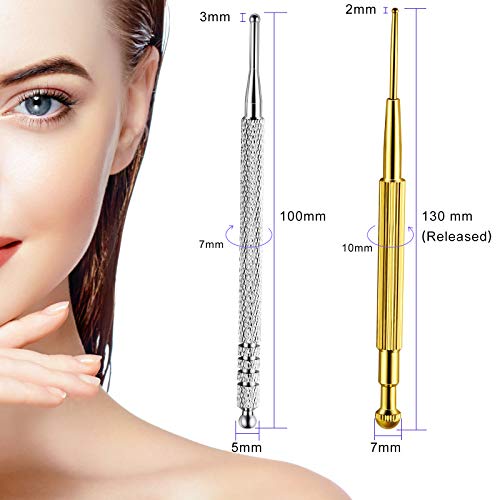 Nuanchu 2 Pcs Facial Reflexology Massage Tool Retractable Acupuncture Pen