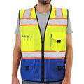 Dib Safety Reflective Safety Vest Made with 3M Tape, Yellow and Blue S - color: Yellow & Blue, size: Small