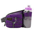 Waist Pack with Water Bottle Holder for Running Walking Hiking Fanny Pack - color: Purple