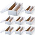 Yahenda 8 Pack Trading Card Storage Box,1600 Standard Cardboard Storage Boxes Holds 2 Rows Trading Organizer for Gaming Basketball Baseball Football Hockey Sports Collecting Supplies(White)