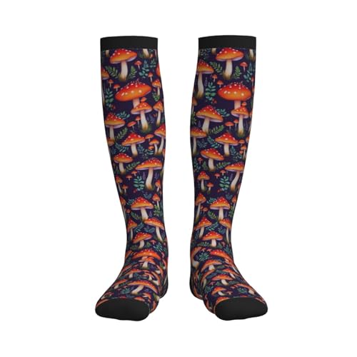 Compression Socks, Unisex 15-20 mmHg Knee High Support Socks - color: Mushroom1