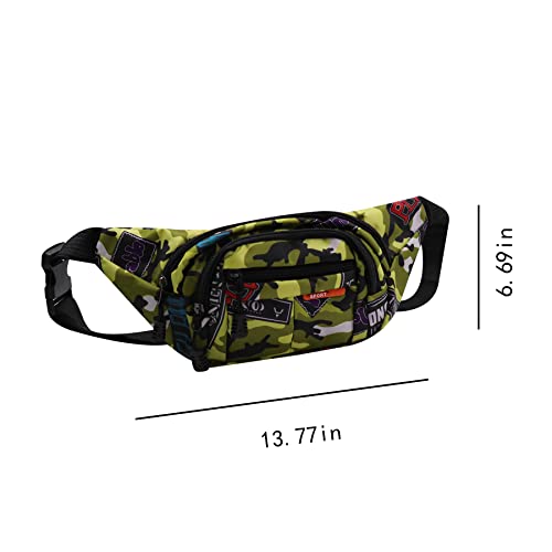 AIBEARTY Kids Fanny Pack Boys Small Camouflage Waist Pack Belt Waist Bag Pack Pouch with Adjustable Strap for Children Sport Running, Camping, Trip B-Yellow - color: B Yellow