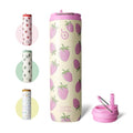 BOTTLE BOTTLE Insulated Water Bottle 24oz with Straw Lid and Handle Sports - color: Strawberry
