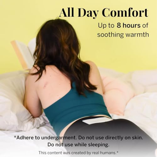 Pixie Period Cramps Menstrual Pain Relief Heat Patches - Lower Abdominal & Back Soothing Therapy - Natural Alternative to Lidocaine ICY Hot - Up to 8 Hours - 6 Count Discreet Disposable Heat Pads - size: 6 Count