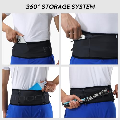 Haimont No-Bounce Running Hydration Belt for Trail & Daily Runs, Grey, S - color: Dark Grey, size: Small