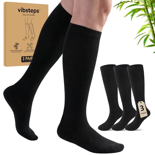 Compression Socks,Women Men Flight Travel Standing Sports Athletic - color: 3pair-black, size: Large-X-Large