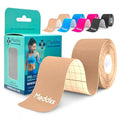 Kinesiology Tape Precut Strips - Waterproof Rayon Athletic Tape for Knee, Shoulder, Back & Muscle Pain Relief, Hypoallergenic Latex-Free Sports Tape, Reflective, 25cm Strips, 20 PCS/Roll (Beige) - color: Beige