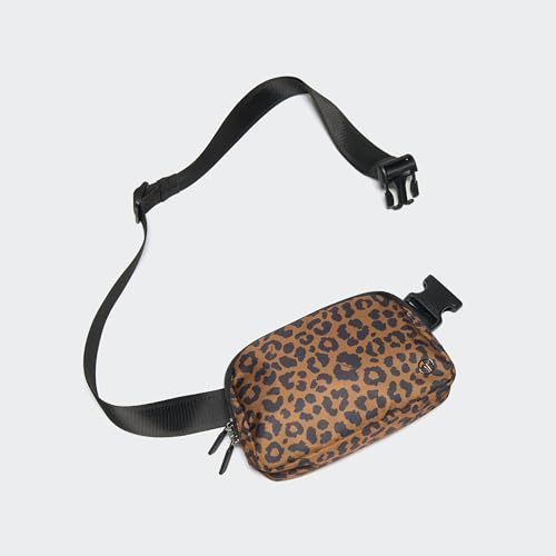 Pander Nylon Fanny Pack for Women, Two-Way Zipper Crossbody Bag - color: Midnight Leopard