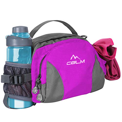 Hiking Fanny Pack Waist Bag with Water Bottle Holder for Men Women Outdoors Walking Running Lumbar Pack Fit iPhone iPod Samsung Phones (Purple004) - color: Purple03