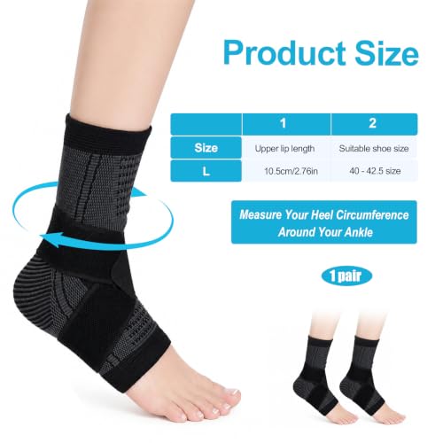 WLLHYF 2 Pcs Ankle Brace Adjustable Compression Wrap for Men Women