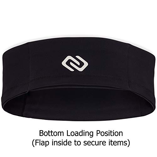 Sporteer VersaSlim Low-Profile Running Belt, Gym Waist Pack, Black, XL - color: Black, size: X-Large