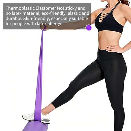 Resistance Bands Long Non-Latex Elastic Stretch Bands - color: Purple-10/15lb, size: 5ft/6.5ft