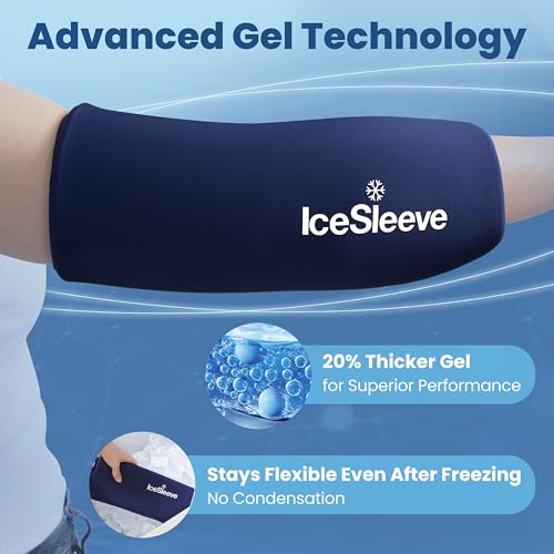 IceSleeve Elbow & Knee Ice Pack Wrap, Cold & Heat Therapy, Blue SM, 1 Pack - color: Blue, size: Small/Medium