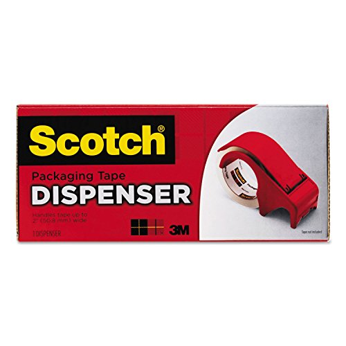 Scotch DP300RD Compact and Quick Loading Dispenser for Box Sealing Tape, 3-Inch Core, Plastic, Red