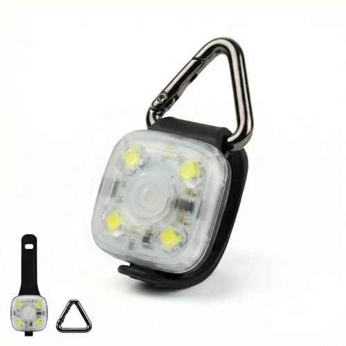 Dog Collar Light, Rechargeable LED Dog Safety Light for Night Walking, Clip-On or Strap-On Pet Light for Collar, Harness and Leash, High Visibility, Water-Resistant, USB-C, White - color: White