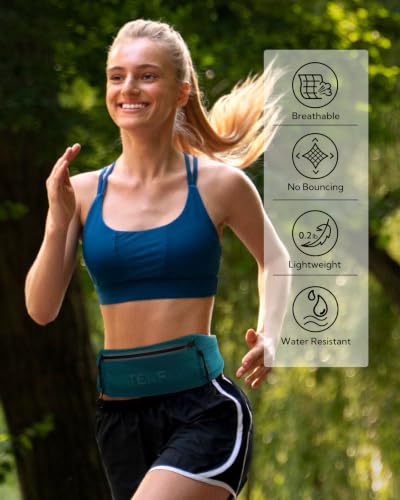 WATERFLY Running Belt Fanny Pack, Runner Race Belt with Bib Clip Green - color: Green