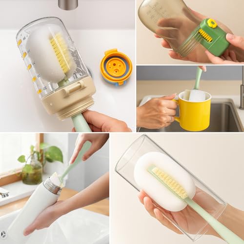 Palksky 5 in 1 Water Bottle Cleaning Brush Set, Multifunctiona Brush and Straw Cleaner for Owala/Stanley/Hydro/Yeti/Simple Modern Cup Accessories - size: 7 Pack