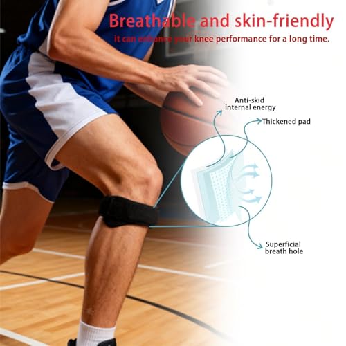 2 Pack Patella Tendon Knee Straps, Knee Brace for Women & Men with Extra Straps, Patella Bands for Pain Relief, Osgood Schlatter, Jumper’s Knee, Tendonitis, Running, Basketball, Volleyball