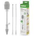 Haakaa Food-Grade Silicone Cleaning Brush Kit 3-Piece (Kit-Grey) - color: Kit-grey
