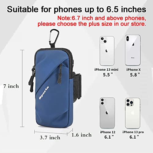 Prime Comfort Phone Holder Armband, Small Crossbody Shoulder Holsters Bag with Arm Band, Fits iPhone and Android, Use for Running, Walking, Hiking & Biking (6.7 Inches, Blue) - color: BLUE