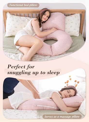 INSEN Wedge Pillow Set for Sleeping and After Surgery, Use for Acid Reflux, Reading and Relaxing, Headboard Pillow for Sitting in Bed, Pink Flower - color: Pink Flower
