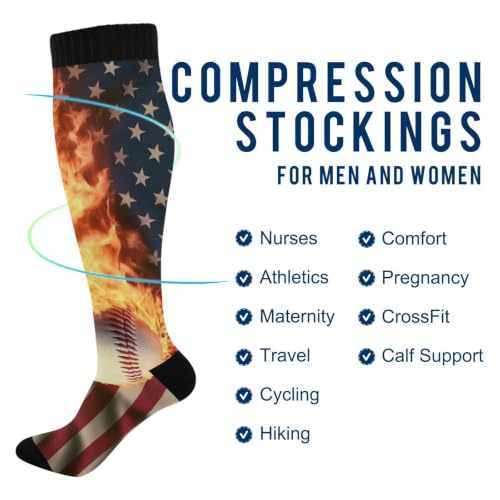 Wusikd Pirate Skulls Compression Socks for Women and Men Circulation Cute Long Socks for Athletic Running 1 - color: Multi 33