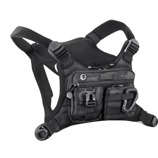 DEYACE Chest Bag For Men, Tactical Chest Pack With Built-In Phone Holder - color: Black-CP
