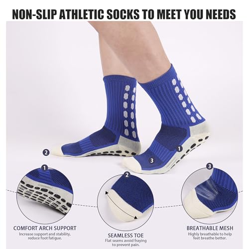 Barrlves 2 Set Grip Soccer Socks and Shin Guard Sleeves Non Slip Soccer Sleeve Socks for Men Women - color: Black&White-1