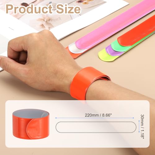 PATIKIL 22cm/8.7in Reflective Bands, 24pcs Reflective Arm Bands Straps Wrist Reflective Running Gear Safety Reflective Straps Bracelets High Visibility for Night Walking Bicycle - color: Orange