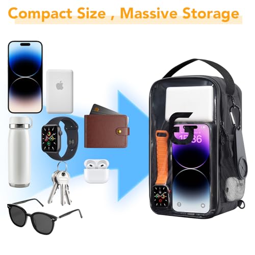 Magnetic Gym Bag for Men & Women - Compact Crossbody Workout Golf Bag with Magnetic Pouch and Touchscreen | Lightweight Small Gym Bag for Fitness, Golf, Travel | Water-Resistant & Durable Design - color: Gym Black