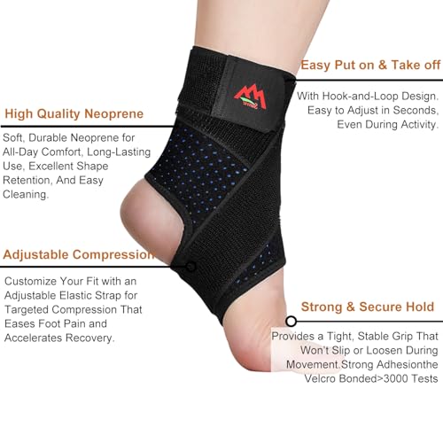 2Pack Adjustable Support Ankle Brace for Men Women Sports Football - size: Medium