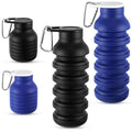 LemonRoad 2 Pcs 20 oz Collapsible Water Bottles, Black, Navy Blue - color: Black,Navy Blue
