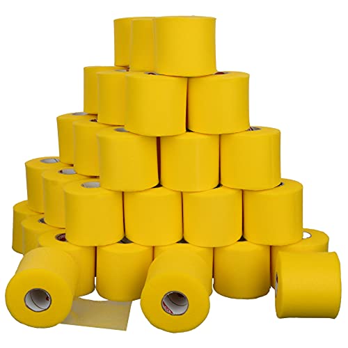 Cramer Tape Underwrap, Bulk Case of 48 Rolls of PreWrap for Athletic Taping, Hair Tie, Headband, Patellar Support, Pre-Wrap Athletic Tape Supplies, 2.75" X 48 Yard Rolls of Pre Wrap, Yellow - color: Yellow