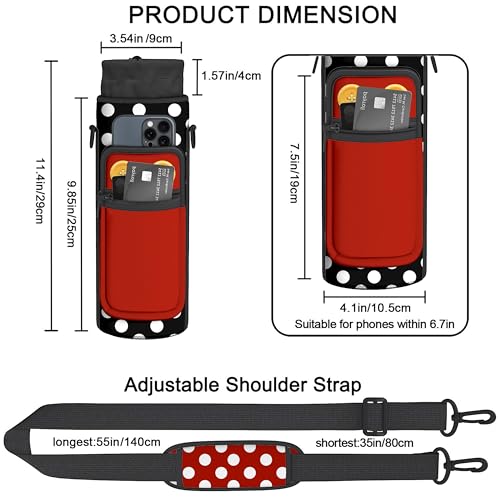 Water Bottle Holder with Strap, 18-32oz Water Bottle Carrier Sling Bag - color: Button