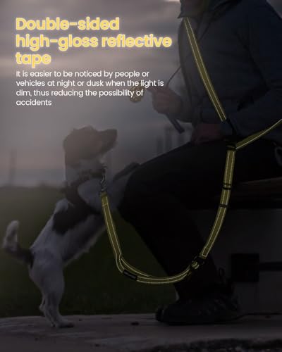 Hands Free Dog Leash, Multifunctional Crossbody Dog Leash - color: Yellow, size: Large-5.9-9.5ft