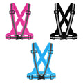 3Packs Reflective Running Vest, Adjustable Elastic Straps 360°High Visibility for Outdoor Walking, Jogging - color: Color 7