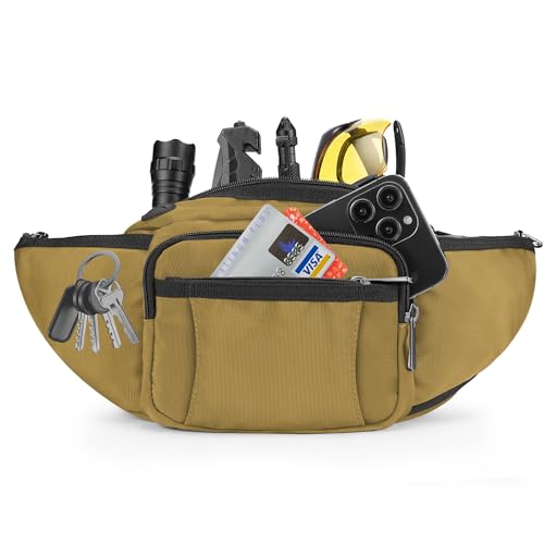 NOOLA Fanny Pack with Water Bottle Holder, Hiking Waist Bag for Men Women - color: Khaki