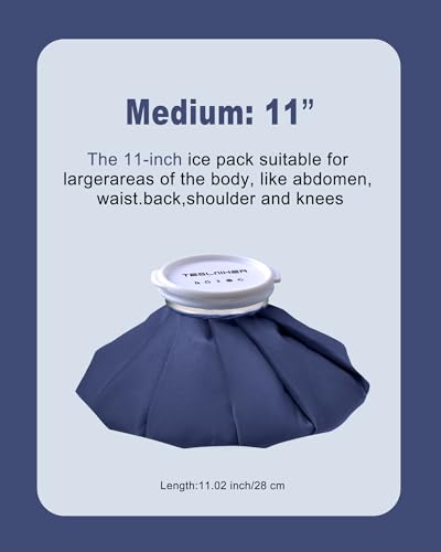 Ice Pack for Injuries Reusable, Ice Bags Reusable Hot Water Bag for Pain Relief, Hot & Cold Therapy Ice Bag, No-Leak Elastic Breathable Ice Cold Pack, Size 11" 2Pcs - style: 11"