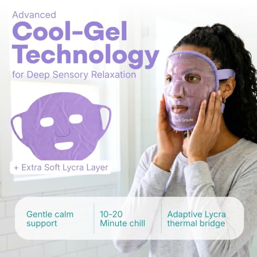 Medi Grade Face Ice Pack and Cooling Eye Mask Set, ChillGel Gel Mask Purple - color: Purple