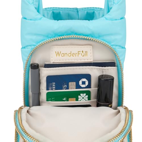 WanderFull Original HydroBag Crossbody Water Bottle Holder with Phone Pocket, Fits Water Bottles up to 32 oz - color: Aquamarine