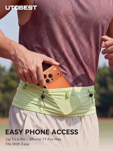 UTOBEST Running Belt for Men & Women, No Bounce Running Waist Pack, B7 Pro - color: Pink, size: 2XL(35.4-37.4")
