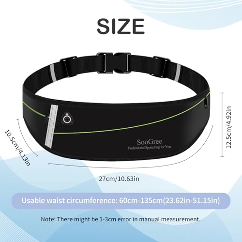 SooGree Running Belt Fanny Pack Running Waist Pack for Women Men Crossbody Belt Bags Slim Reflective Runner Pouch Belt Cell Phone Holder Sport Waist Packs Adjustable Strap Gym Marathon - color: Blue, size: 1193