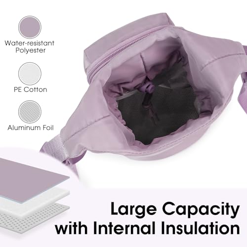 Ceneda Water Bottle Carrier Bag with Phone Pocket 32oz 40oz Tumbler Insulated Water Bottle Holder with Adjustable Shoulder Strap Carrier Sling Bag (Purple) - color: Purple