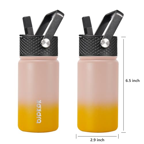 BJPKPK Insulated Water Bottle, 15oz Stainless Steel with Straw Lid - color: Coral, style: 15oz