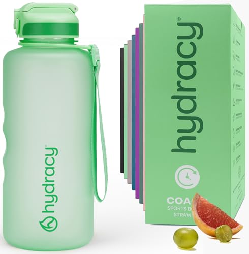 Hydracy 2L Large Water Bottle, Shatterproof, BPA Free Tritan Plastic, Leakproof, Zero Condensation, With Detachable Carry Strap, Spillproof Lid, Convenient Silicon Spout, Ideal for Gym, Yoga - color: Aqua Green, size: 64 oz