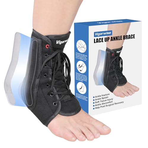 Lace up Ankle Brace 1Pcs Ankle Stabilizer Brace for Men Women M - color: Dark Black, size: Medium