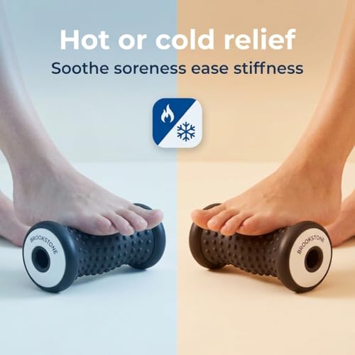 Pink Sky Brookstone Foot Massager Roller for Plantar Fasciitis Relief, Portable Deep Tissue Foot Roller Massage Tool, Relieves Arch and Heel Pain, Hot & Cold Massage, Pressure Point Reflexology Tools