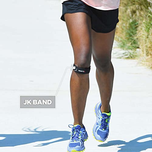 Zamst JK Band Sports Patella Band With Pressure Pad Relieving Pain On the Tendon For Patella Tendinitis-for Volleyball, Basketball, Running, Tennis, Pickleball-Black - size: X-Large