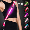 Fitense LED Reflective Belt Sash - 5 Lights Colors & 3 Light Modes High Visibility Night Safety Belt, Rechargeable Light Up Running Gear Adjustable Vest Straps for Runners Walkers Men Women - color: Pink, style: Classic
