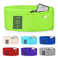 StashBandz Running Belt, Money Belt, 4-Pocket Phone Holder with Zipper - color: Neon Green, size: Small